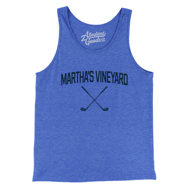 Martha's Vineyard Golf Men/Unisex Tank Top-True Royal TriBlend-Allegiant Goods Co. Vintage Sports Apparel