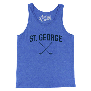 St. George Golf Men/Unisex Tank Top-True Royal TriBlend-Allegiant Goods Co. Vintage Sports Apparel