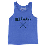 Delaware Golf Men/Unisex Tank Top-True Royal TriBlend-Allegiant Goods Co. Vintage Sports Apparel