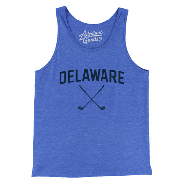 Delaware Golf Men/Unisex Tank Top-True Royal TriBlend-Allegiant Goods Co. Vintage Sports Apparel