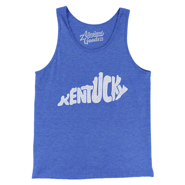 Kentucky State Shape Text Men/Unisex Tank Top-True Royal TriBlend-Allegiant Goods Co. Vintage Sports Apparel