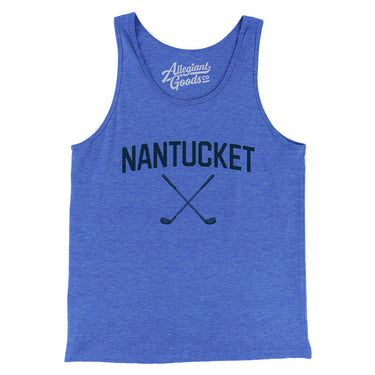Nantucket Golf Men/Unisex Tank Top-True Royal TriBlend-Allegiant Goods Co. Vintage Sports Apparel