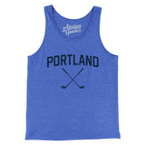 Portland Golf Men/Unisex Tank Top-True Royal TriBlend-Allegiant Goods Co. Vintage Sports Apparel