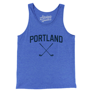 Portland Golf Men/Unisex Tank Top-True Royal TriBlend-Allegiant Goods Co. Vintage Sports Apparel