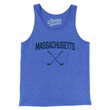 Massachusetts Golf Men/Unisex Tank Top-True Royal TriBlend-Allegiant Goods Co. Vintage Sports Apparel