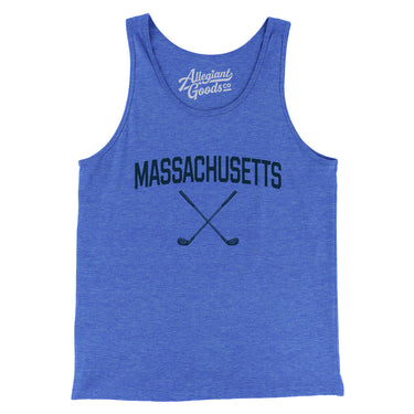 Massachusetts Golf Men/Unisex Tank Top-True Royal TriBlend-Allegiant Goods Co. Vintage Sports Apparel