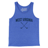 West Virginia Golf Men/Unisex Tank Top-True Royal TriBlend-Allegiant Goods Co. Vintage Sports Apparel