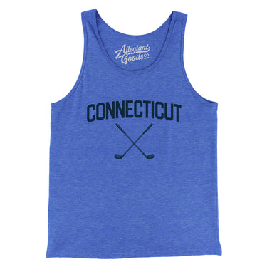 Connecticut Golf Men/Unisex Tank Top-True Royal TriBlend-Allegiant Goods Co. Vintage Sports Apparel