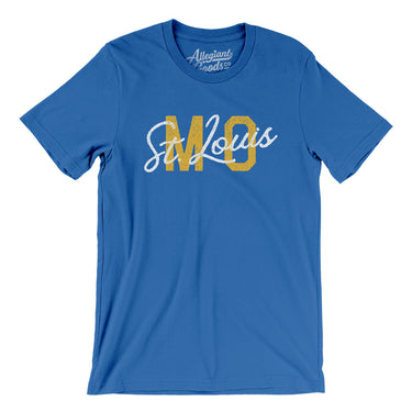 St. Louis Mo Overprinted Men/Unisex T-Shirt-True Royal-Allegiant Goods Co. Vintage Sports Apparel