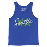 Seattle Wa Overprinted Men/Unisex Tank Top-True Royal-Allegiant Goods Co. Vintage Sports Apparel