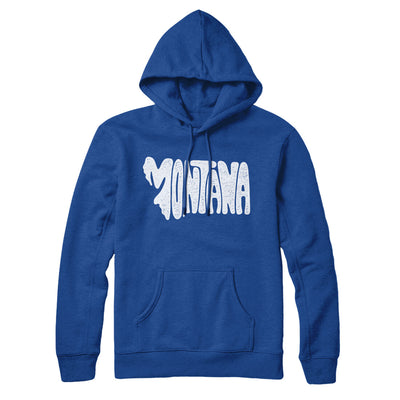 Montana State Shape Text Hoodie-True Royal-Allegiant Goods Co. Vintage Sports Apparel
