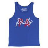 Philly Pa Overprinted Men/Unisex Tank Top-True Royal-Allegiant Goods Co. Vintage Sports Apparel