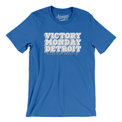 Victory Monday Detroit Men/Unisex T-Shirt-True Royal-Allegiant Goods Co. Vintage Sports Apparel