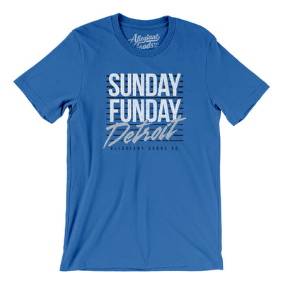 Sunday Funday Detroit Men/Unisex T-Shirt-True Royal-Allegiant Goods Co. Vintage Sports Apparel