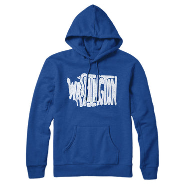 Washington State Shape Text Hoodie-Allegiant Goods Co. Vintage Sports Apparel