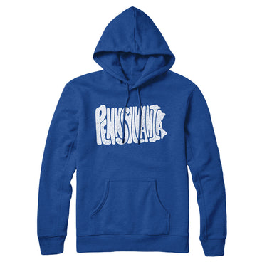 Pennsylvania State Shape Text Hoodie-Allegiant Goods Co. Vintage Sports Apparel
