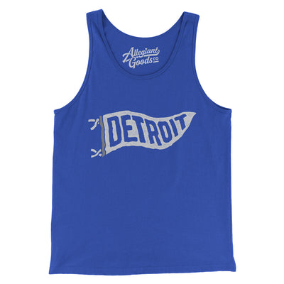 Detroit Pennant Men/Unisex Tank Top-True Royal-Allegiant Goods Co. Vintage Sports Apparel