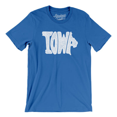 Iowa State Shape Text Men/Unisex T-Shirt-True Royal-Allegiant Goods Co. Vintage Sports Apparel