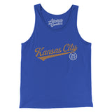 Kansas City Vintage Script Men/Unisex Tank Top-True Royal-Allegiant Goods Co. Vintage Sports Apparel