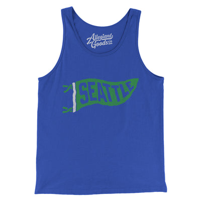 Seattle Pennant Men/Unisex Tank Top-True Royal-Allegiant Goods Co. Vintage Sports Apparel