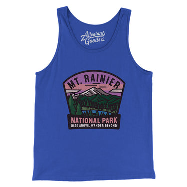 Mt. Rainier National Park Badge Men/Unisex Tank Top-True Royal-Allegiant Goods Co. Vintage Sports Apparel
