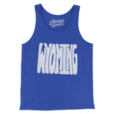 Wyoming State Shape Text Men/Unisex Tank Top-True Royal-Allegiant Goods Co. Vintage Sports Apparel