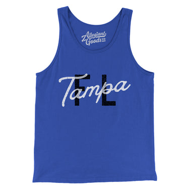 Tampa Fl Overprinted Men/Unisex Tank Top-Allegiant Goods Co. Vintage Sports Apparel