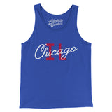 Chicago Illinois Overprinted Men/Unisex Tank Top-True Royal-Allegiant Goods Co. Vintage Sports Apparel