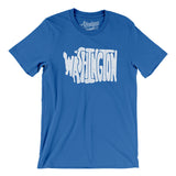 Washington State Shape Text Men/Unisex T-Shirt-True Royal-Allegiant Goods Co. Vintage Sports Apparel