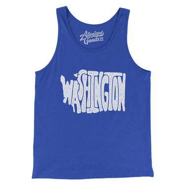Washington State Shape Text Men/Unisex Tank Top-Allegiant Goods Co. Vintage Sports Apparel