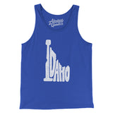Idaho State Shape Text Men/Unisex Tank Top-True Royal-Allegiant Goods Co. Vintage Sports Apparel