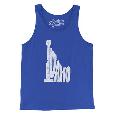 Idaho State Shape Text Men/Unisex Tank Top-True Royal-Allegiant Goods Co. Vintage Sports Apparel