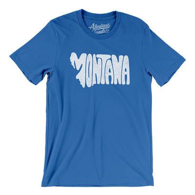 Montana State Shape Text Men/Unisex T-Shirt-True Royal-Allegiant Goods Co. Vintage Sports Apparel