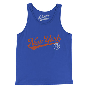 New York Vintage Script Men/Unisex Tank Top-True Royal-Allegiant Goods Co. Vintage Sports Apparel
