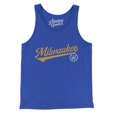 Milwaukee Vintage Script Men/Unisex Tank Top-True Royal-Allegiant Goods Co. Vintage Sports Apparel