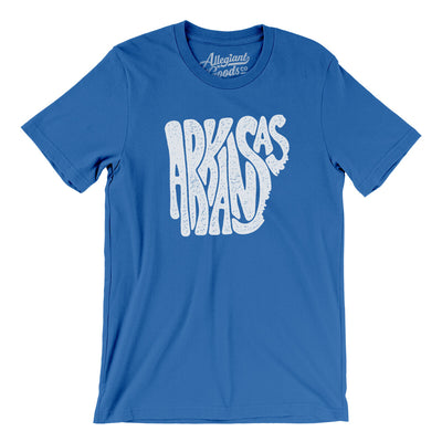 Arkansas State Shape Text Men/Unisex T-Shirt-True Royal-Allegiant Goods Co. Vintage Sports Apparel