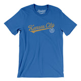 Kansas City Vintage Script Men/Unisex T-Shirt-True Royal-Allegiant Goods Co. Vintage Sports Apparel