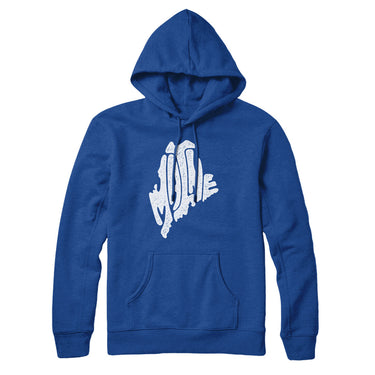 Maine State Shape Text Hoodie-Allegiant Goods Co. Vintage Sports Apparel