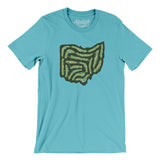Ohio Golf Course Map Men/Unisex T-Shirt-Turquoise-Allegiant Goods Co. Vintage Sports Apparel