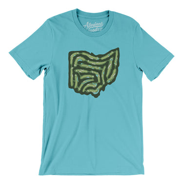 Ohio Golf Course Map Men/Unisex T-Shirt-Turquoise-Allegiant Goods Co. Vintage Sports Apparel