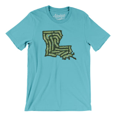 Louisiana Golf Course Map Men/Unisex T-Shirt-Turquoise-Allegiant Goods Co. Vintage Sports Apparel