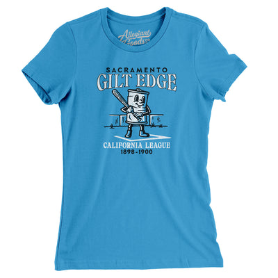 Sacramento Gilt Edge Women's T-Shirt-Turquoise-Allegiant Goods Co. Vintage Sports Apparel