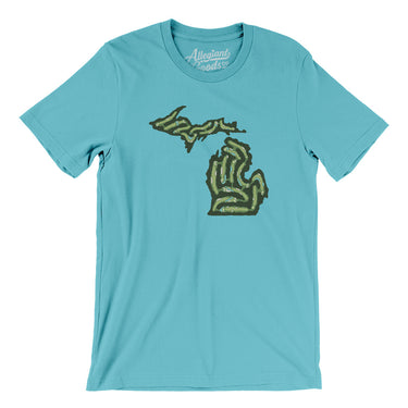 Michigan Golf Course Map Men/Unisex T-Shirt-Turquoise-Allegiant Goods Co. Vintage Sports Apparel