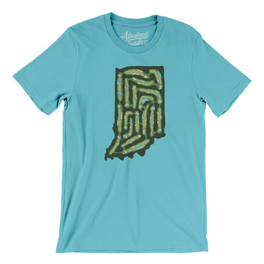 Indiana Golf Course Map Men/Unisex T-Shirt-Turquoise-Allegiant Goods Co. Vintage Sports Apparel