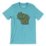 Wisconsin Golf Course Map Men/Unisex T-Shirt-Turquoise-Allegiant Goods Co. Vintage Sports Apparel