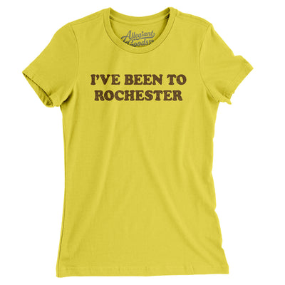I've Been To Rochester Women's T-Shirt-Vibrant Yellow-Allegiant Goods Co. Vintage Sports Apparel