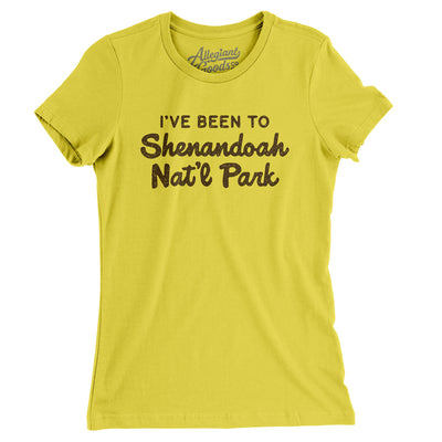 I've Been To Shenandoah National Park Women's T-Shirt-Vibrant Yellow-Allegiant Goods Co. Vintage Sports Apparel