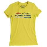 Lone Pine Mountain Sunset Women's T-Shirt-Vibrant Yellow-Allegiant Goods Co. Vintage Sports Apparel