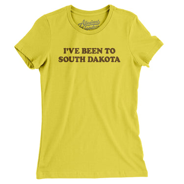 I've Been To South Dakota Women's T-Shirt-Vibrant Yellow-Allegiant Goods Co. Vintage Sports Apparel
