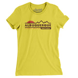 Albuquerque Mountain Sunset Women's T-Shirt-Vibrant Yellow-Allegiant Goods Co. Vintage Sports Apparel